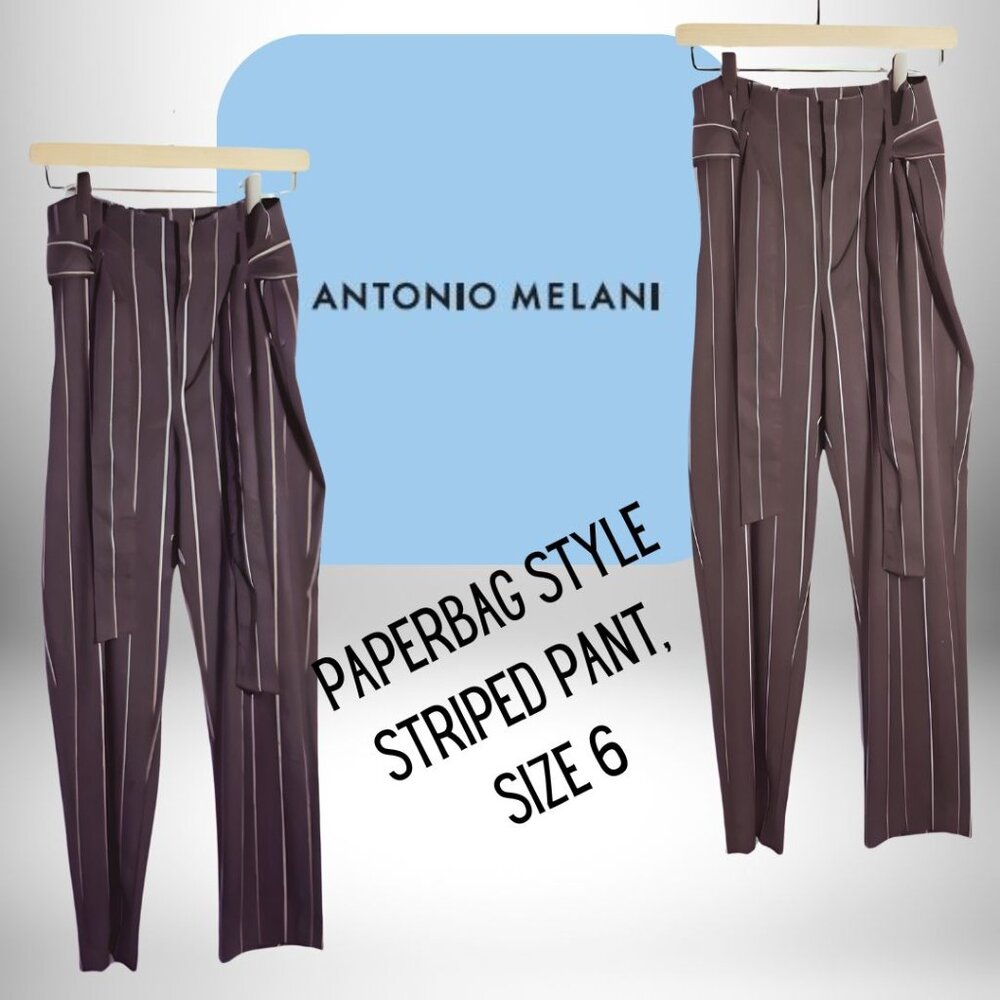 Antonio Melani paper bag belted pant, size 6